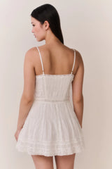 Zirelle Cotton Victorian Mini Dress ~ White