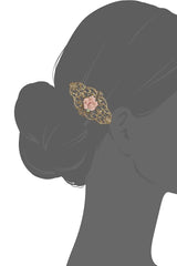 Porcelain Rose Filigree Hair Barrette