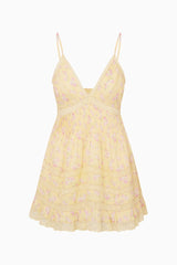 Alonna Blooming Floral Mini Dress ~ Lemon Spritz - Shake Your Bon Bon
