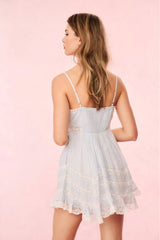 Alonna Cotton Mini Dress ~ Baby Bluebell - Shake Your Bon Bon