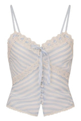 Anika Striped Top ~ Lariat Blue - Shake Your Bon Bon
