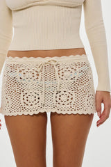 Arlo Crochet Mini Skirt ~ Bunny - Shake Your Bon Bon