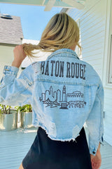 Baton Rouge Skyline Denim Jacket - Shake Your Bon Bon