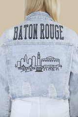 Baton Rouge Skyline Denim Jacket - Shake Your Bon Bon