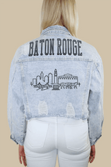 Baton Rouge Skyline Denim Jacket - Shake Your Bon Bon