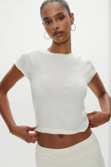 Baylee Knit Tee ~ Soft Vanilla - Shake Your Bon Bon