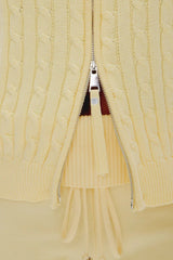 Bea Cable Knit Zip Up Sweater ~ Vanilla Sugar - Shake Your Bon Bon