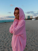 Bikini Beaded Ocean Oversized Hoodie ~ Lottie Pink - Shake Your Bon Bon
