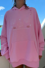Bikini Beaded Ocean Oversized Hoodie ~ Lottie Pink - Shake Your Bon Bon