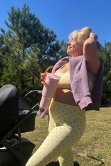 Bow Yoga Pants ~ Lavender/Yellow - Shake Your Bon Bon