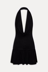 Bowery Cowl Neck Mini Dress ~ Black - Shake Your Bon Bon