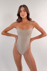 Butter Me Up Lace Bodysuit - Almond - Shake Your Bon Bon
