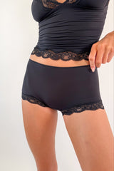 Butter Me Up Lace Boyshort - Black - Shake Your Bon Bon