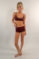 Butter Me Up Lace Boyshort - Bordeaux - Shake Your Bon Bon