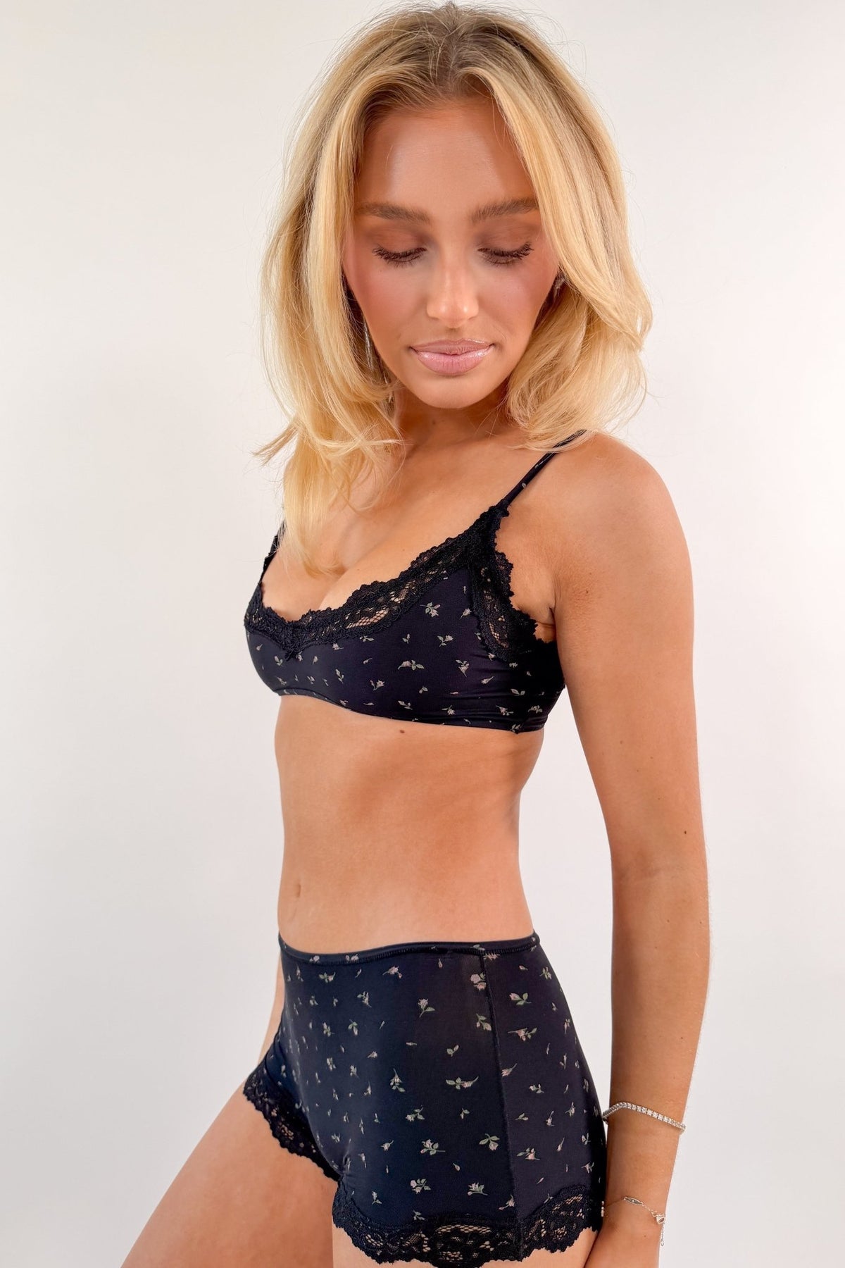 Butter Me Up Lace Boyshort - Midnight Floral - Shake Your Bon Bon