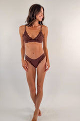 Butter Me Up Lace Triangle Bralette - Chocolate - Shake Your Bon Bon