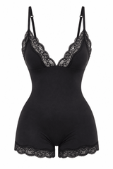 Butter Me Up Lace Triangle Onesie - Black - Shake Your Bon Bon