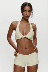 Caster Terry Cheeky Boy Shorts ~ Lemon - Shake Your Bon Bon