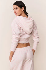 Arienne Cropped Bow Print Hoodie ~ Chantilly