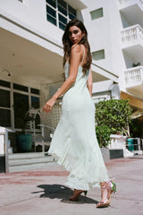 Chesley Chiffon Slip Dress ~ Washed Sage - Shake Your Bon Bon