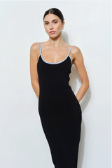 Clean Lines Bodycon Midi ~ Black/Blue - Shake Your Bon Bon
