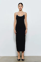 Clean Lines Bodycon Midi ~ Black/Blue - Shake Your Bon Bon