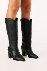 Clementine Western Boot ~ Black Floral - Shake Your Bon Bon