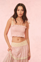 Corbin Cotton Mixed Print Top ~ Pink Lemonade - Shake Your Bon Bon