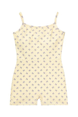 Bow Romper ~ Lavender/Yellow