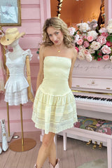 Dandelion Smocked Strapless Mini - Shake Your Bon Bon
