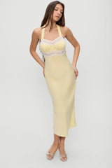 Darcy Satin Midi Dress ~ Whipped Butter - Shake Your Bon Bon