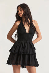 Deanna Halter Dress ~ Black - Shake Your Bon Bon