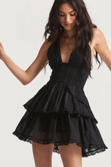 Deanna Halter Dress ~ Black - Shake Your Bon Bon