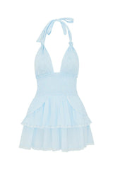 Deanna Halter Dress ~ Blue - Shake Your Bon Bon