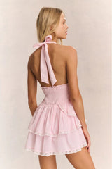 Deanna Halter Dress ~ Pink - Shake Your Bon Bon