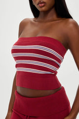 Destiny Knit Tube Top ~ Collegiate Stripe - Shake Your Bon Bon