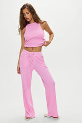 Emma Thermal Low Rise Pants ~ Blush - Shake Your Bon Bon