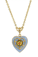 Enameled Heart & Floral Decal Locket Necklace - Shake Your Bon Bon