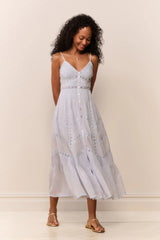 Esilda Cotton Midi Dress ~ Baby Bluebell - Shake Your Bon Bon