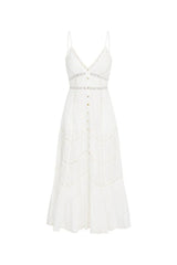 Esilda Cotton Midi Dress ~ True White - Shake Your Bon Bon