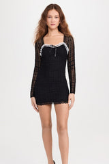 Evangelina Lace Mini Dress ~ Black - Shake Your Bon Bon