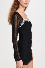 Evangelina Lace Mini Dress ~ Black - Shake Your Bon Bon