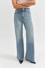 Far Out High Rise Wide Leg Jean ~ Fools Gold - Shake Your Bon Bon