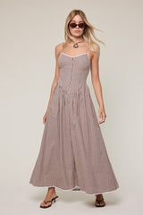 First of Fall Gingham Maxi Dress - Shake Your Bon Bon