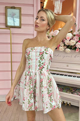 Fresh Flowers Strapless Romper - Shake Your Bon Bon