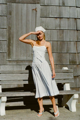 Georgia Gingham Midi Dress ~ Blue - Shake Your Bon Bon
