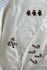 Gingerbread Cookies Embroidered Sweatshirt