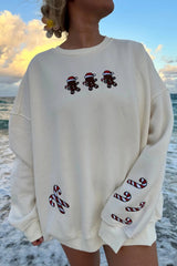 Gingerbread Cookies Embroidered Sweatshirt