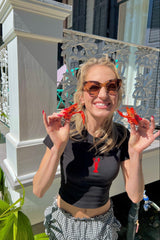 It's the Little Things Ribbed Baby Tee ~ Crawfish - Shake Your Bon Bon