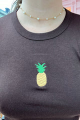It's the Little Things Ribbed Baby Tee ~ Pineapple - Shake Your Bon Bon